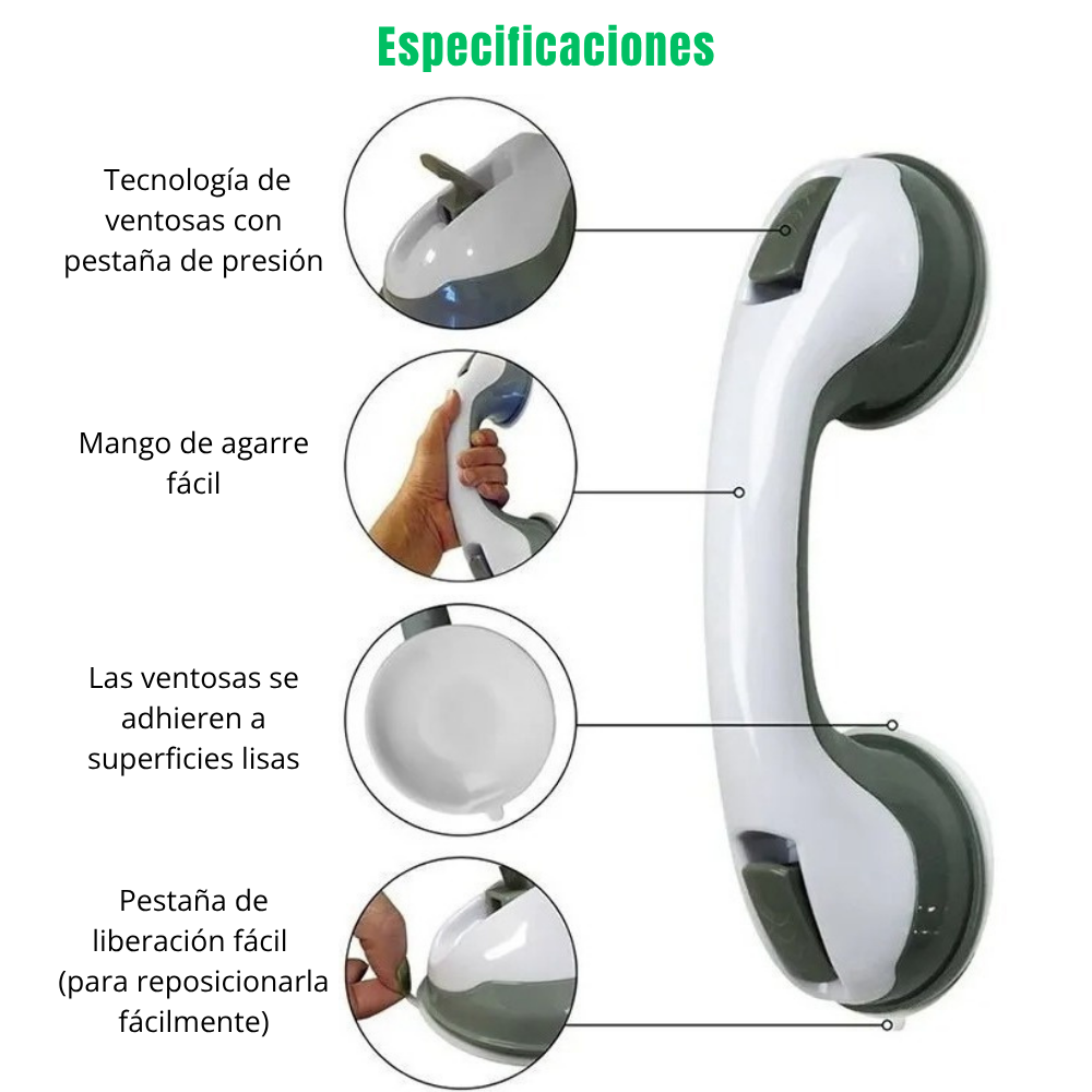Barra de Apoyo Antideslizante para Baño y Ducha